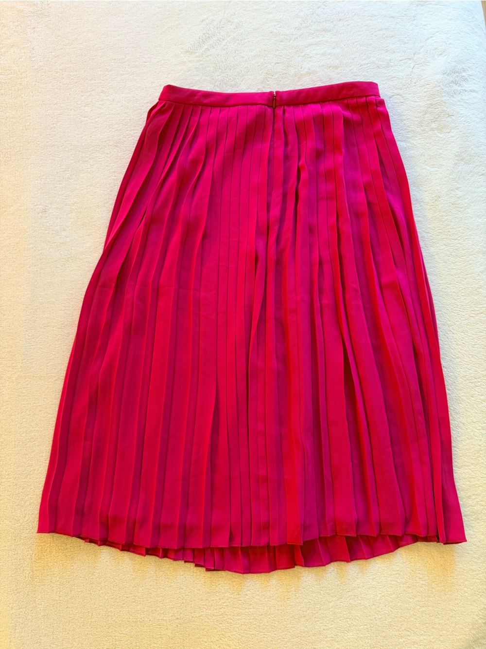 J.Crew Factory Radiant Fuchsia Pleated Midi Skirt – Size 8